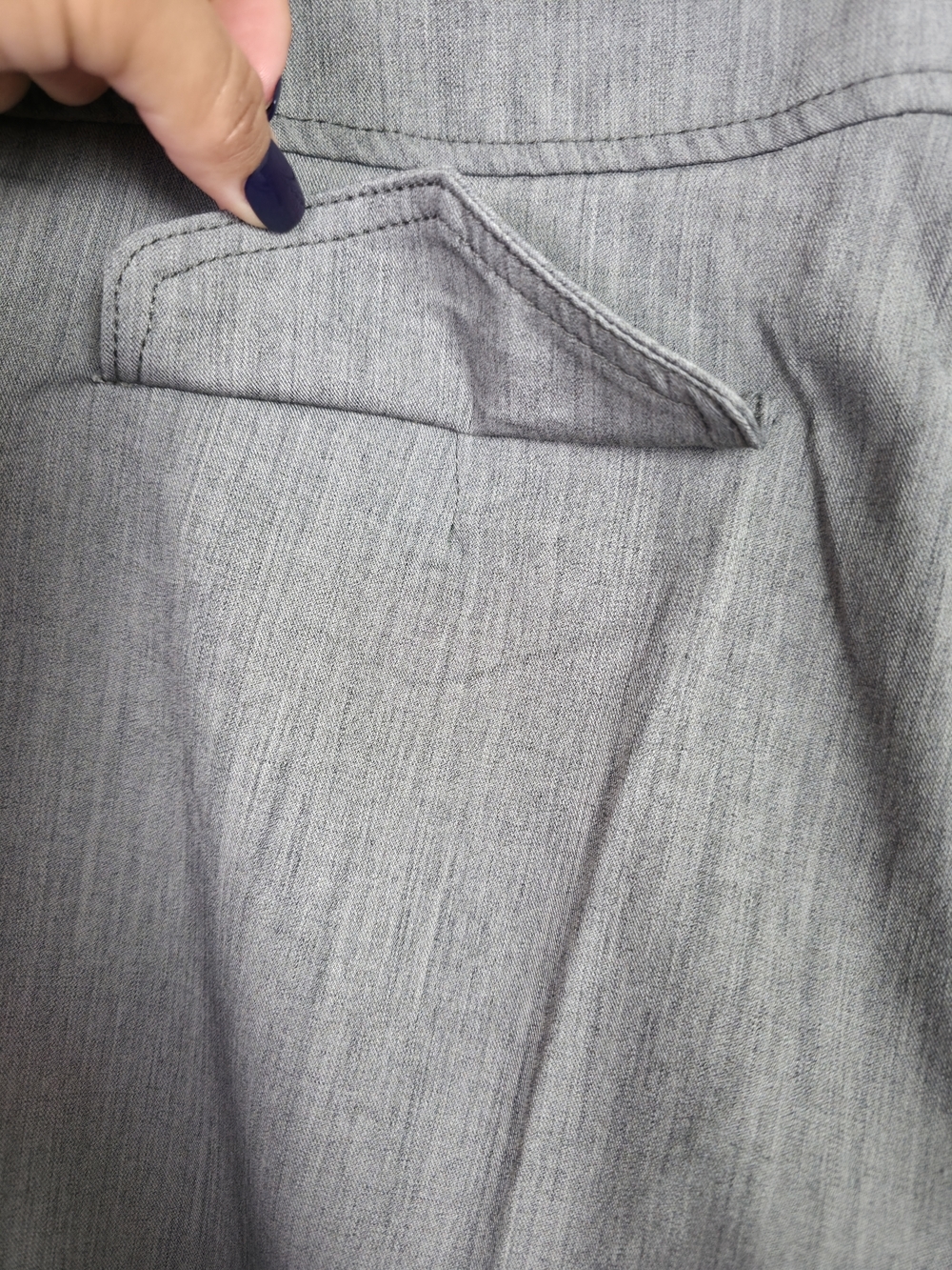 Flamingo Gray Wide Leg Pants Women Large High Rise Button Detail Stretch - Picture 6 of 15